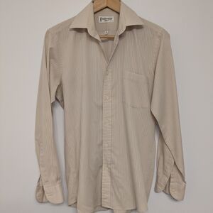YSL Vintage Men's Beige Button-Up Shirt